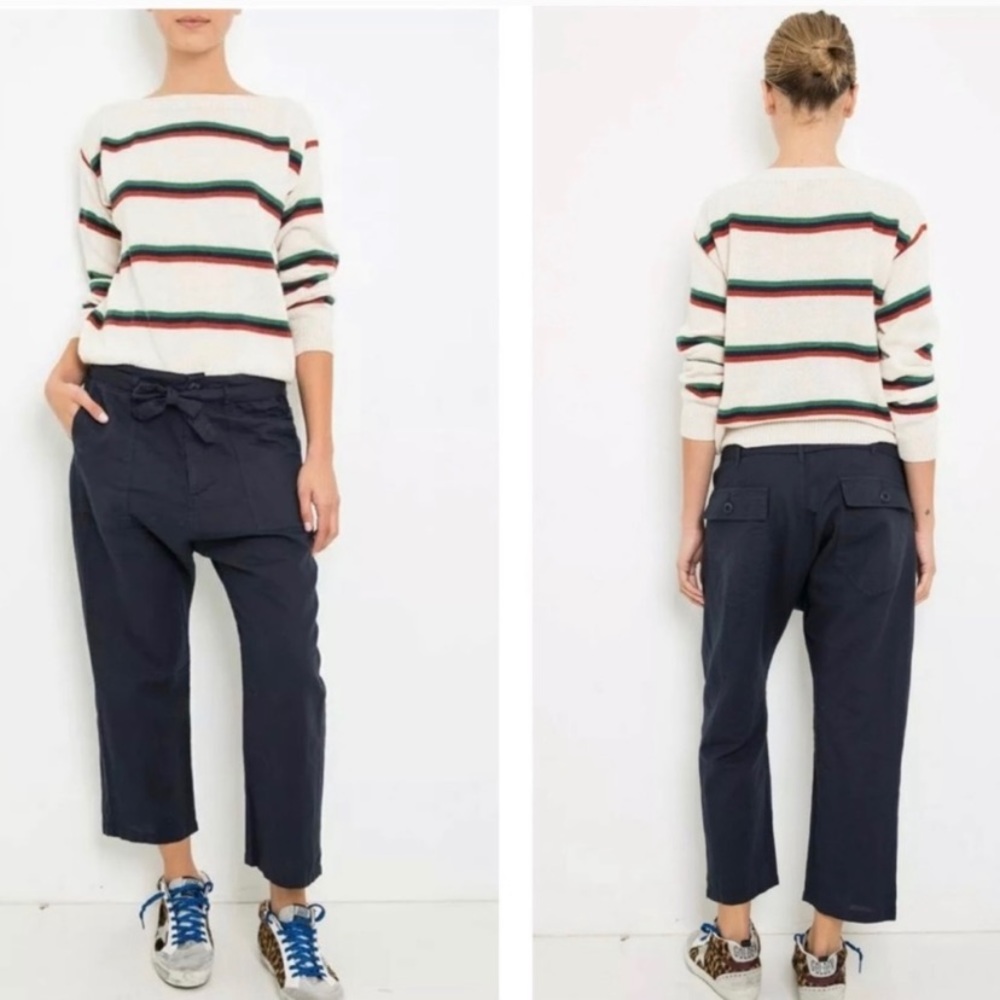 The Great. Linen Convertible High Rise Trousers